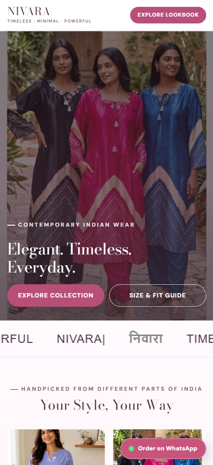 NIVARA Stores e-commerce website preview designed by store2story